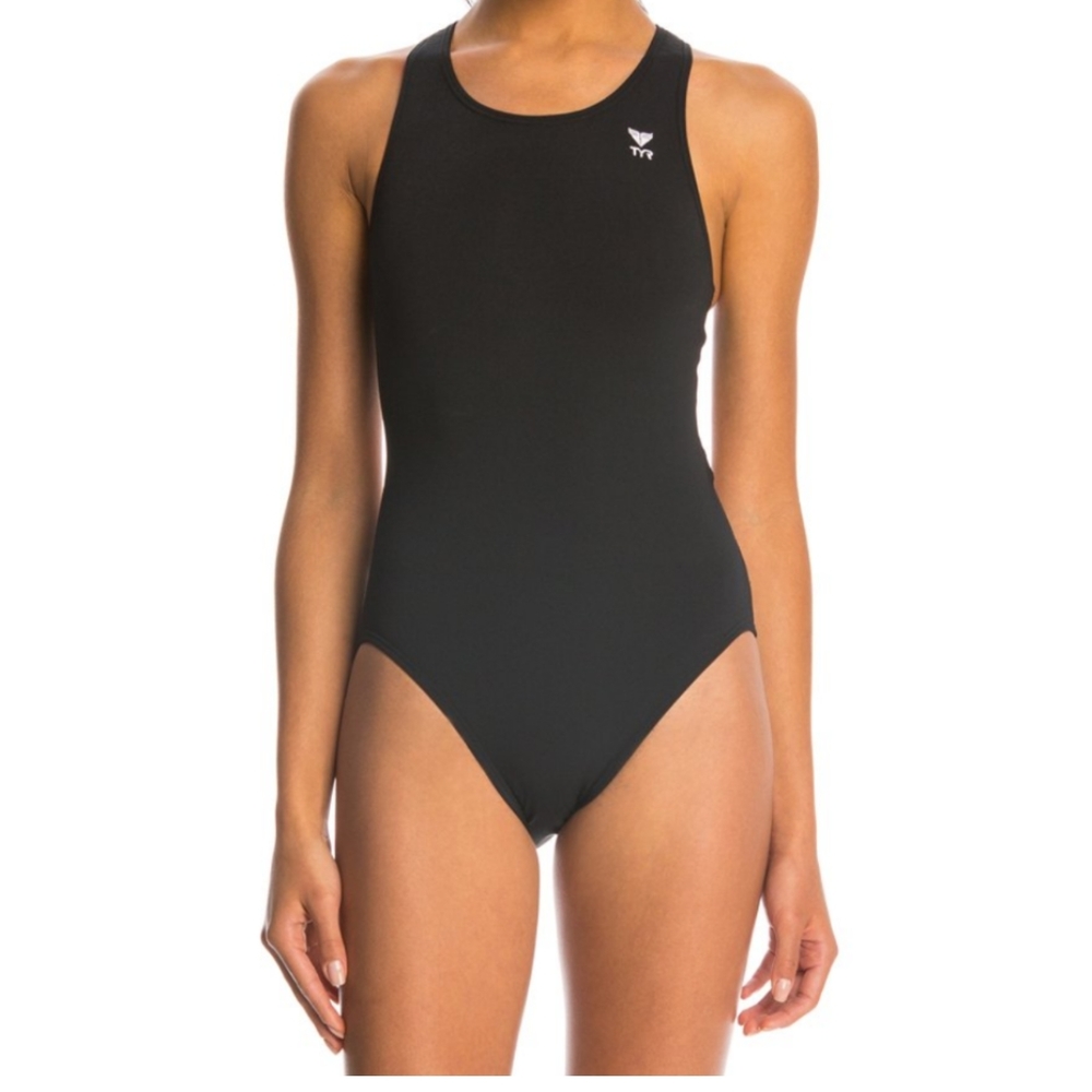 TYR Maxfit Swimsuit solid Black size 30 or 6